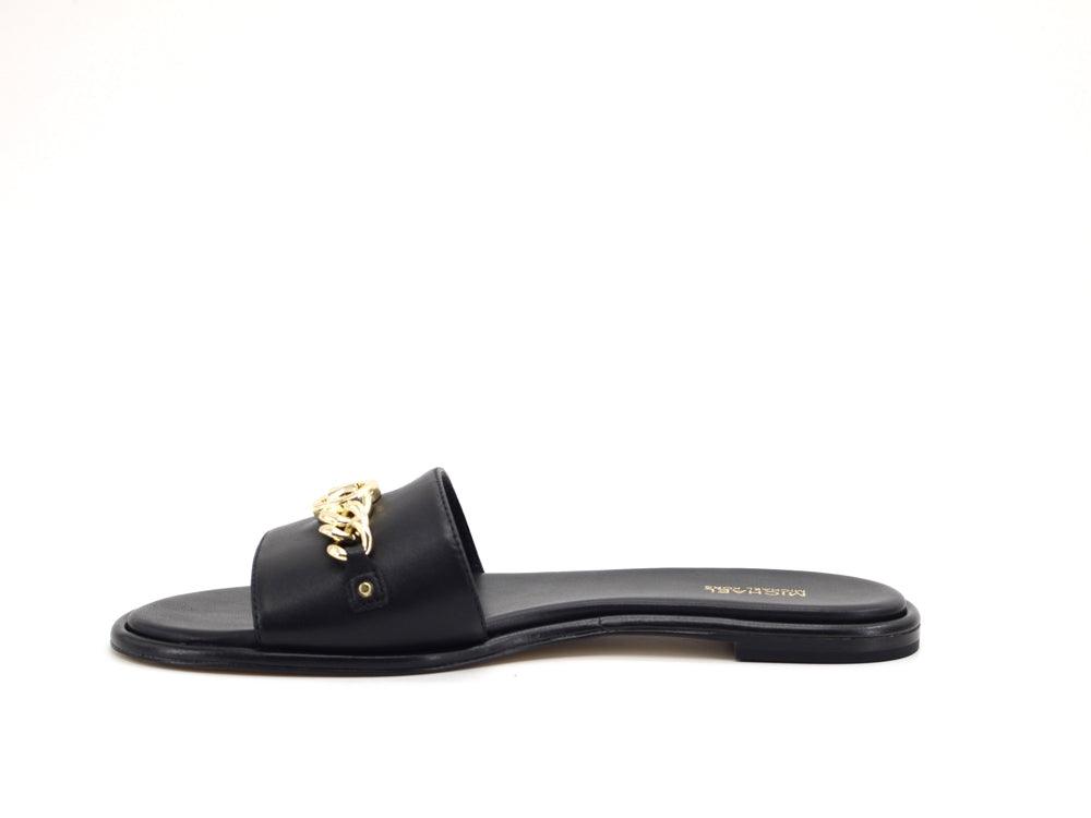 MICHAEL KORS Rina Slide Ciabatta Fascia Catena Black 40S1RIFA1L - Sandrini Calzature e Abbigliamento