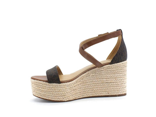 MICHAEL KORS Serena Wedge Sandalo Espadrilles Zeppa Brown 40S2SEMS1B - Sandrini Calzature e Abbigliamento
