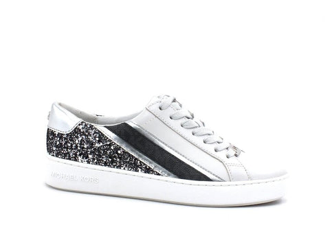 MICHAEL KORS Slade Lace Up Sneaker Glitter Silver Light Slate 43R1SLFS2L - Sandrini Calzature e Abbigliamento
