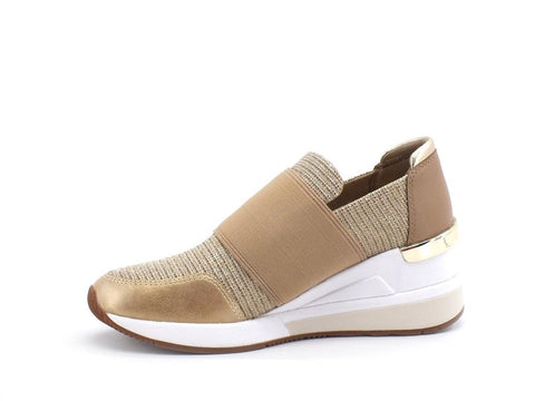 MICHEAL KORS Felix Trainer Sneaker Glitter Pale Gold 43T1FXFS3D - Sandrini Calzature e Abbigliamento