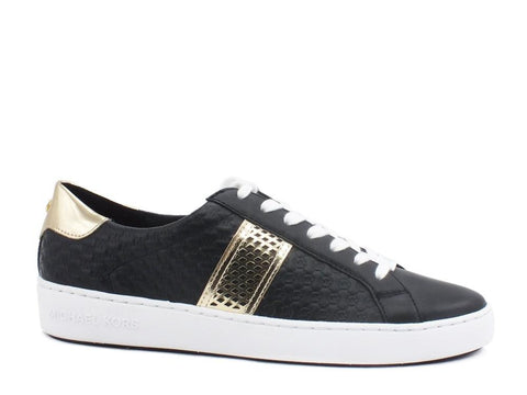 MICHEAL KORS Irving Stripe Lace Up Sneakers Black 43T0IRFS6L - Sandrini Calzature e Abbigliamento