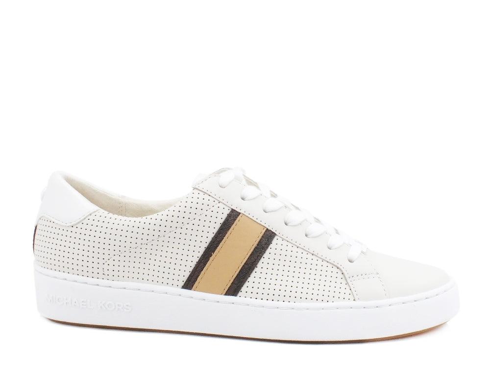 MICHEAL KORS Irving Stripe Lace Up Sneakers Cream 43T0IRFS8L - Sandrini Calzature e Abbigliamento