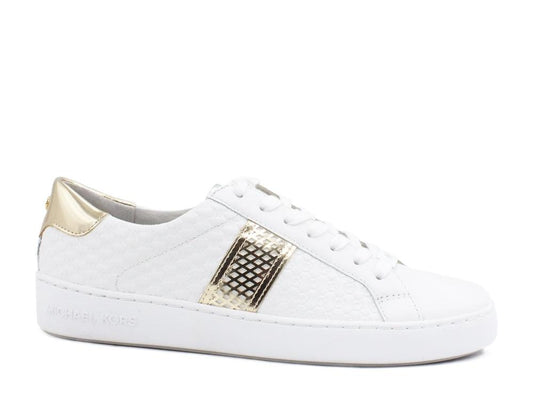 MICHEAL KORS Irving Stripe Lace Up Sneakers Optic White 43T0IRFS7L - Sandrini Calzature e Abbigliamento