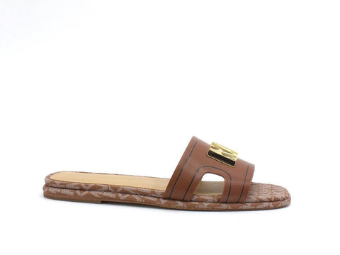 MICHEAL KORS Kippy Slide Ciabatta Fascia Logo Luggage Cuoio 40S1KPFA2L - Sandrini Calzature e Abbigliamento