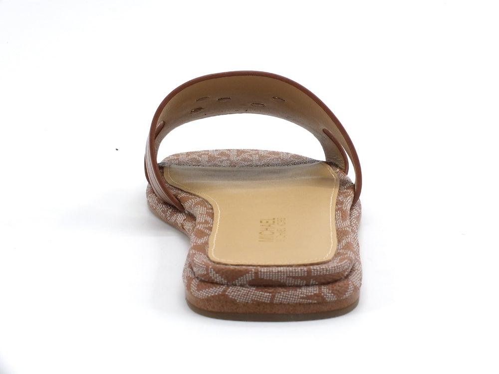 MICHEAL KORS Kippy Slide Ciabatta Fascia Logo Luggage Cuoio 40S1KPFA2L - Sandrini Calzature e Abbigliamento