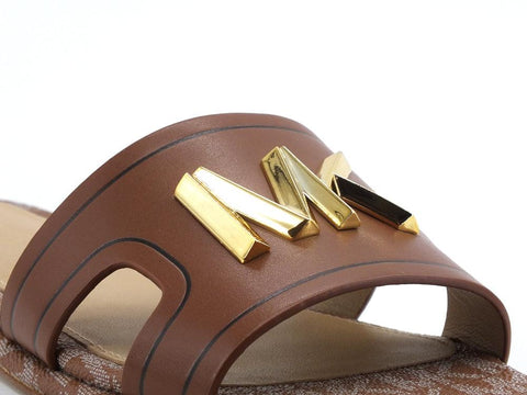 MICHEAL KORS Kippy Slide Ciabatta Fascia Logo Luggage Cuoio 40S1KPFA2L - Sandrini Calzature e Abbigliamento