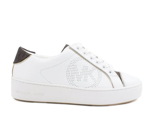 MICHEAL KORS Kirby Lace Up Sneakers Optic White Brown 43T0KBFS1L - Sandrini Calzature e Abbigliamento