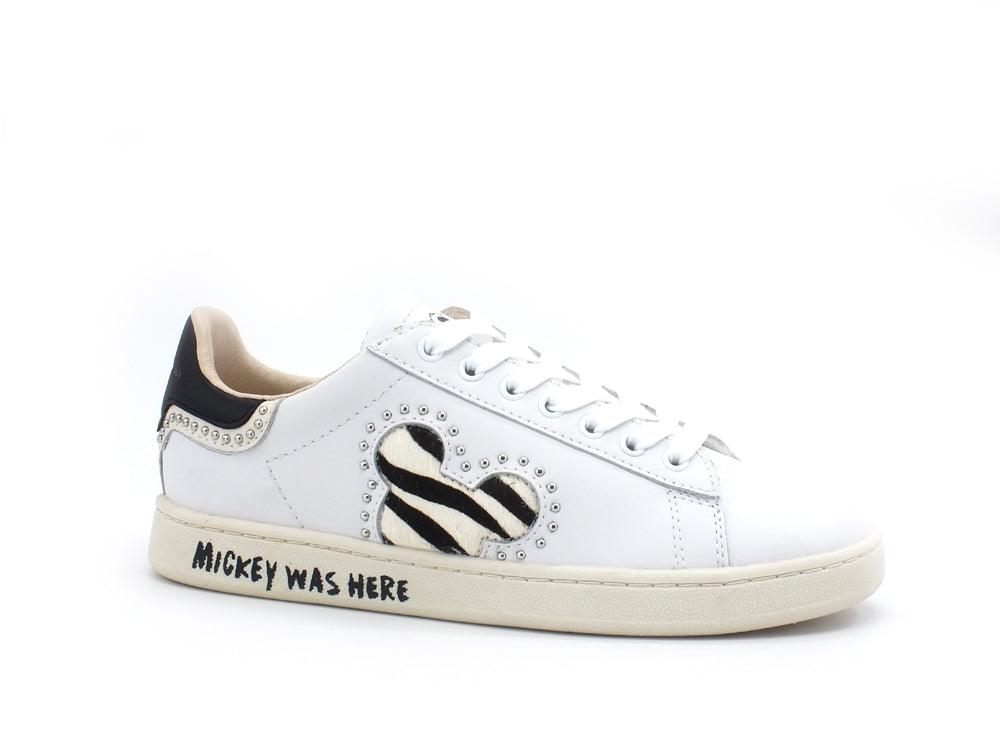 MOA Master Of Arts Disney Sneaker Micro Studs Mickey Mouse White Zebra MC413CO - Sandrini Calzature e Abbigliamento