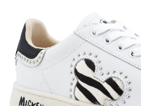 MOA Master Of Arts Disney Sneaker Micro Studs Mickey Mouse White Zebra MC413CO - Sandrini Calzature e Abbigliamento