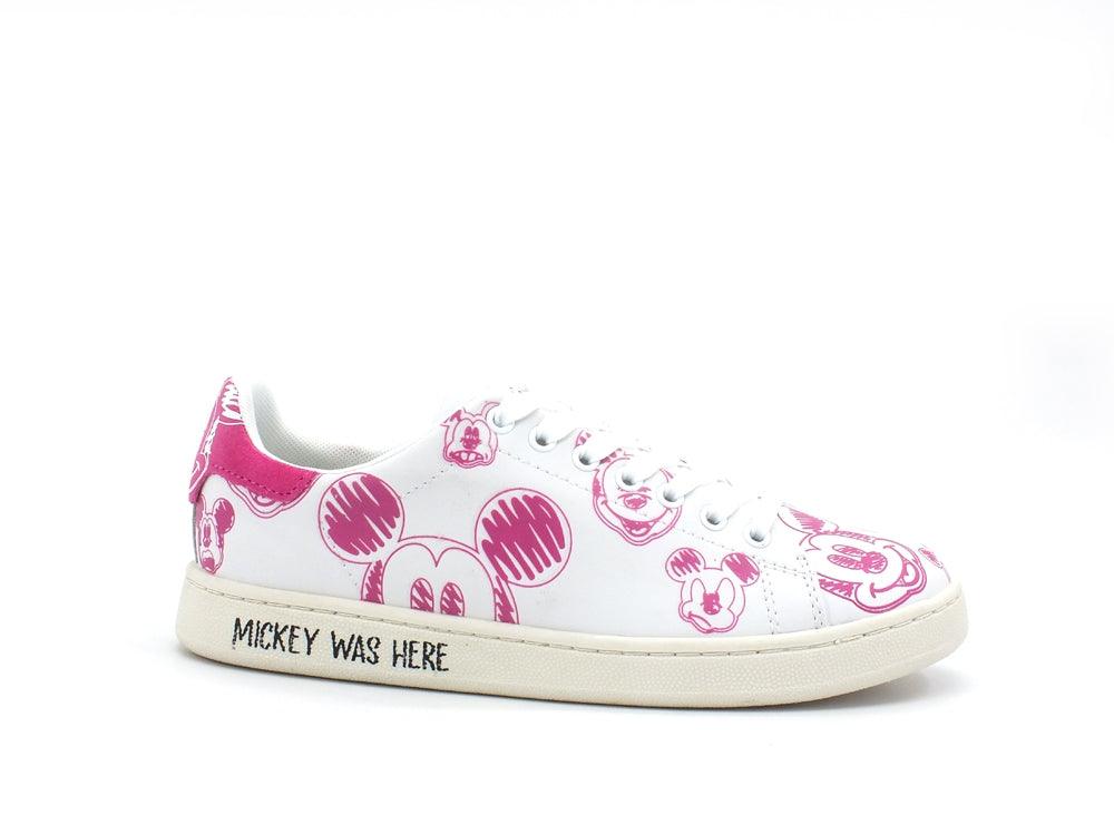 MOA Master Of Arts Disney Sneaker Sketch Effect Mickey Mouse White Fuxia MD608 - Sandrini Calzature e Abbigliamento