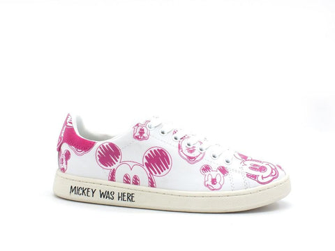 MOA Master Of Arts Disney Sneaker Sketch Effect Mickey Mouse White Fuxia MD608 - Sandrini Calzature e Abbigliamento