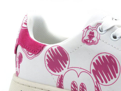 MOA Master Of Arts Disney Sneaker Sketch Effect Mickey Mouse White Fuxia MD608 - Sandrini Calzature e Abbigliamento