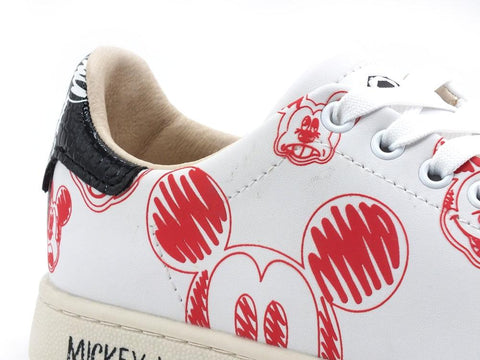 MOA Master Of Arts Disney Sneaker Sketch Mickey Mouse White Red Black MC467CO - Sandrini Calzature e Abbigliamento