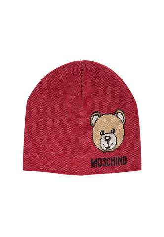 MOSCHINO Berretta Teddy Logo Donna Red 65214-M2346 - Sandrini Calzature e Abbigliamento
