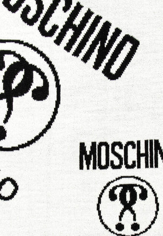 MOSCHINO Sciarpa Donna White Black 50055-M5145 - Sandrini Calzature e Abbigliamento