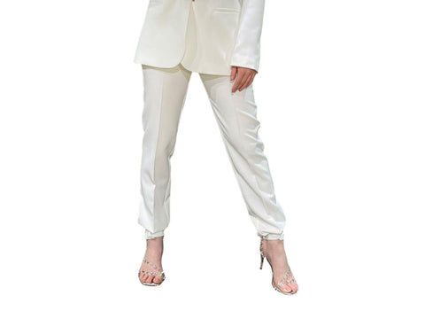 MOTEL Pantalone Sigaretta Elegante Bianco White PE22197 - Sandrini Calzature e Abbigliamento