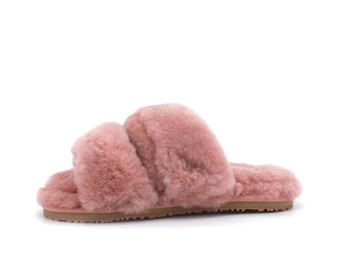 MOU 2-Stripes Sheepskin Slipper Ciabatta Antic Rose MU.FW161009L - Sandrini Calzature e Abbigliamento