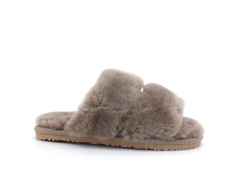 MOU 2-Stripes Sheepskin Slipper Ciabatta Grey MU.FW161009L - Sandrini Calzature e Abbigliamento