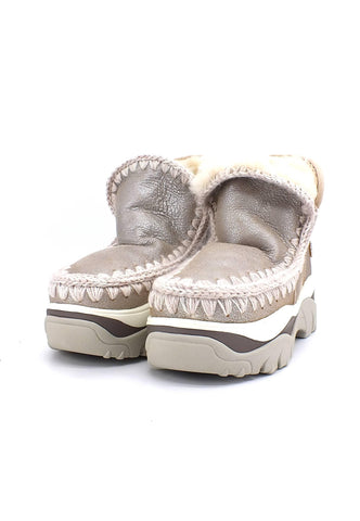 MOU Chunky Eskimo Stivaletto Pelo Donna Stone Metallic - Sandrini Calzature e Abbigliamento