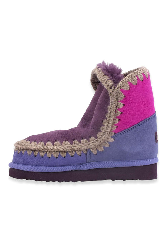 MOU Eskimo 18 Color Block Stivaletto Pelo Donna Cyclamin Purple - Sandrini Calzature e Abbigliamento