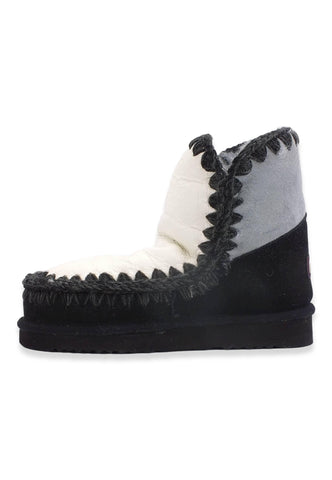 MOU Eskimo 18 Color Block Stivaletto Pelo Donna Iced Sea Black White - Sandrini Calzature e Abbigliamento