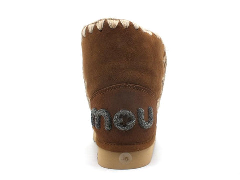 MOU Eskimo 18 Glitter Logo Stivaletto Pelo Cognac MU.FW101050A - Sandrini Calzature e Abbigliamento
