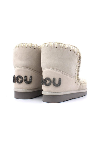 MOU Eskimo 18 Glitter Logo Stivaletto Pelo Donna Chalk MU.FW101050A - Sandrini Calzature e Abbigliamento