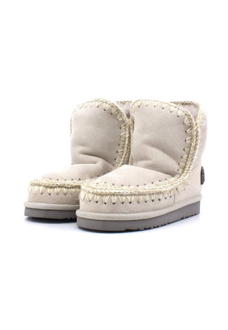 MOU Eskimo 18 Glitter Logo Stivaletto Pelo Donna Chalk MU.FW101050A - Sandrini Calzature e Abbigliamento