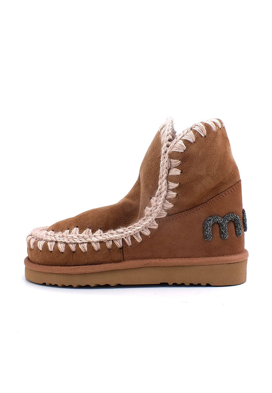 MOU Eskimo 18 Glitter Stivaletto Pelo Donna Pink Brown - Sandrini Calzature e Abbigliamento