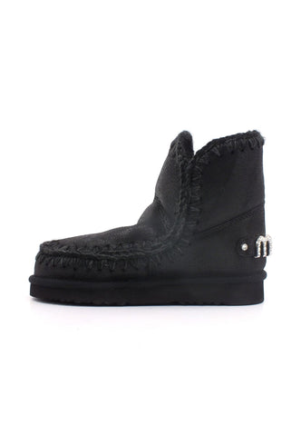 MOU Eskimo 18 Rhinestone Logo Stivaletto Pelo Donna Black Grey MU.FW101036B - Sandrini Calzature e Abbigliamento