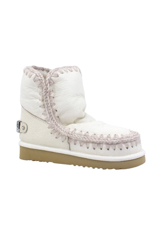 MOU Eskimo 18 Rhinestone Logo Stivaletto Pelo Donna Waxi White MU.FW101036C - Sandrini Calzature e Abbigliamento