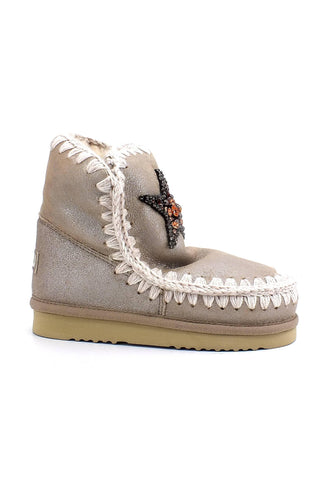 MOU Eskimo 18 Star Stivaletto Pelo Donna Stone Metallic - Sandrini Calzature e Abbigliamento