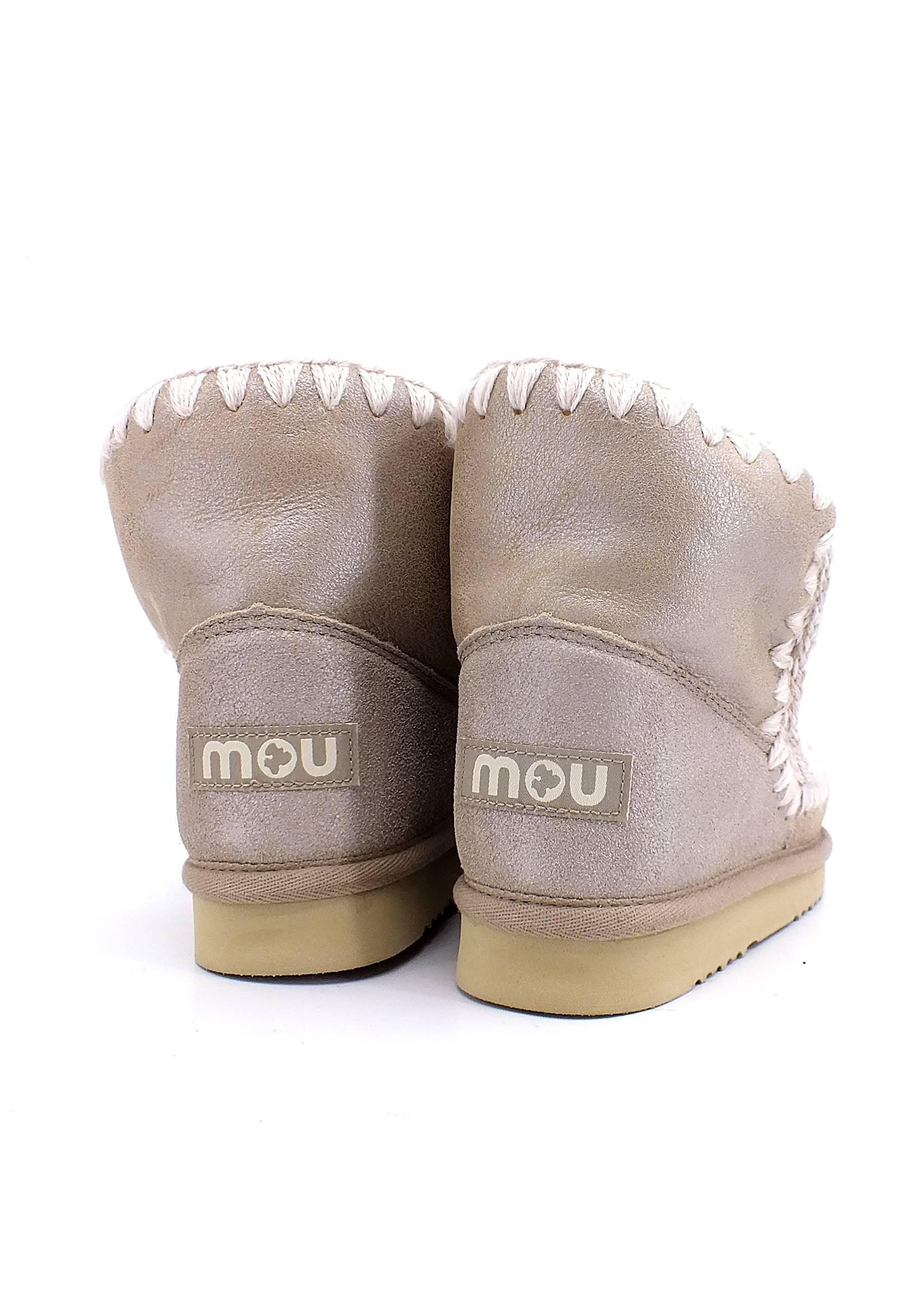 MOU Eskimo 18 Star Stivaletto Pelo Donna Stone Metallic - Sandrini Calzature e Abbigliamento