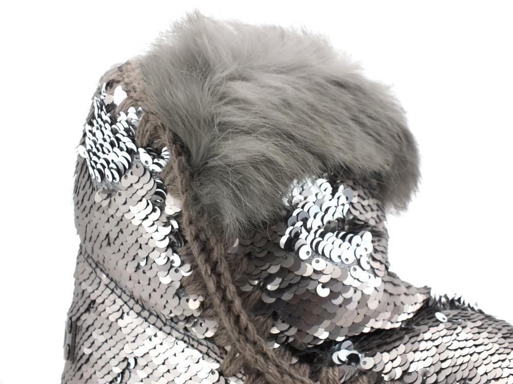 MOU Eskimo All Sequins Rabbut Fur Stivale Pelo Sequins Gun Metal MU.FW101015G - Sandrini Calzature e Abbigliamento