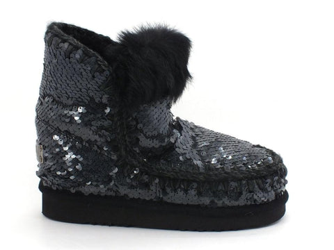 MOU Eskimo All Sequins Rabbut Fur Stivale Pelo Sequins New Black MU.FW101015G - Sandrini Calzature e Abbigliamento