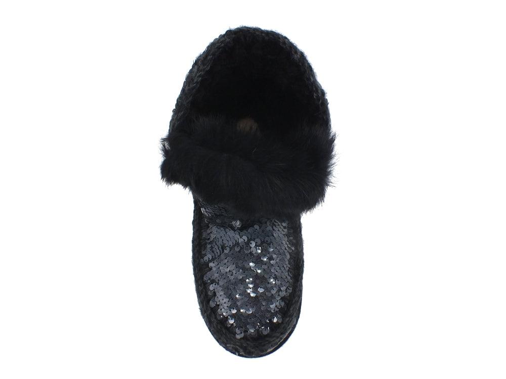 MOU Eskimo All Sequins Rabbut Fur Stivale Pelo Sequins New Black MU.FW101015G - Sandrini Calzature e Abbigliamento