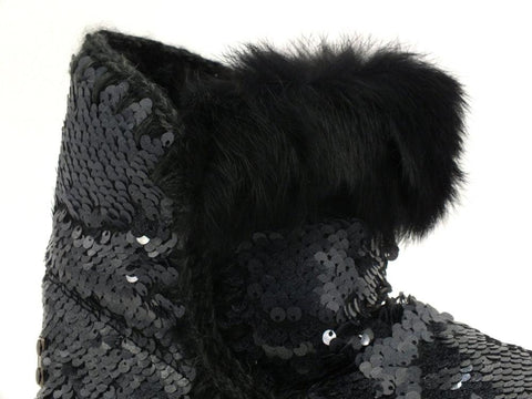 MOU Eskimo All Sequins Rabbut Fur Stivale Pelo Sequins New Black MU.FW101015G - Sandrini Calzature e Abbigliamento