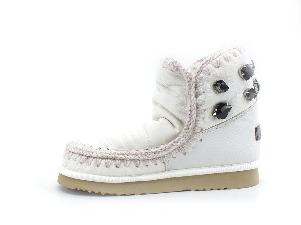 MOU Eskimo Back Rhinestones Stivaletto Pelo Pietre Waxi White MU.FW101056C - Sandrini Calzature e Abbigliamento