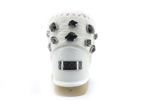 MOU Eskimo Back Rhinestones Stivaletto Pelo Pietre Waxi White MU.FW101056C - Sandrini Calzature e Abbigliamento