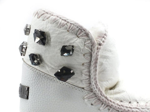 MOU Eskimo Back Rhinestones Stivaletto Pelo Pietre Waxi White MU.FW101056C - Sandrini Calzature e Abbigliamento