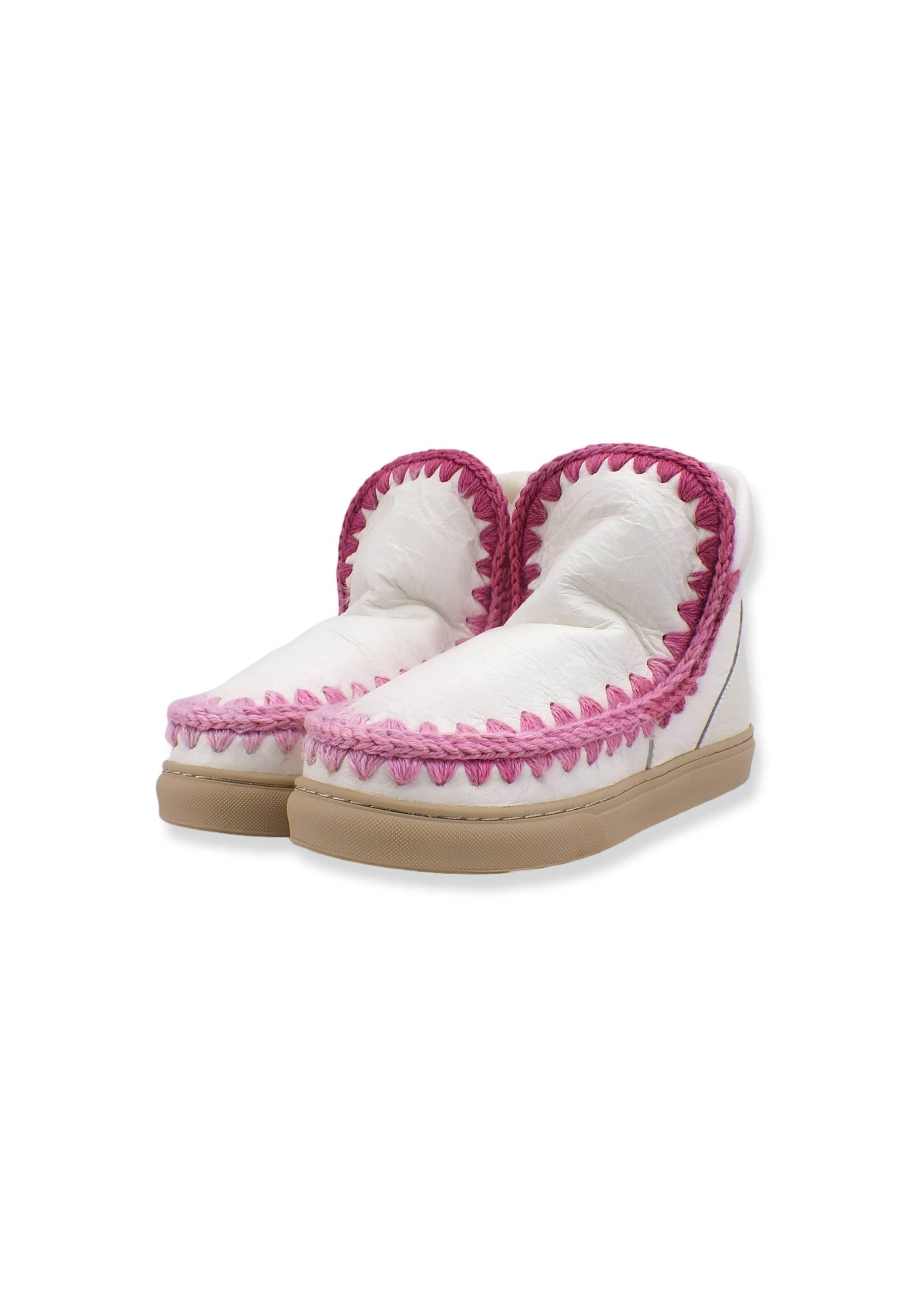 MOU Eskimo Blended Stitching Stivaletto Pelo Waxi White - Sandrini Calzature e Abbigliamento