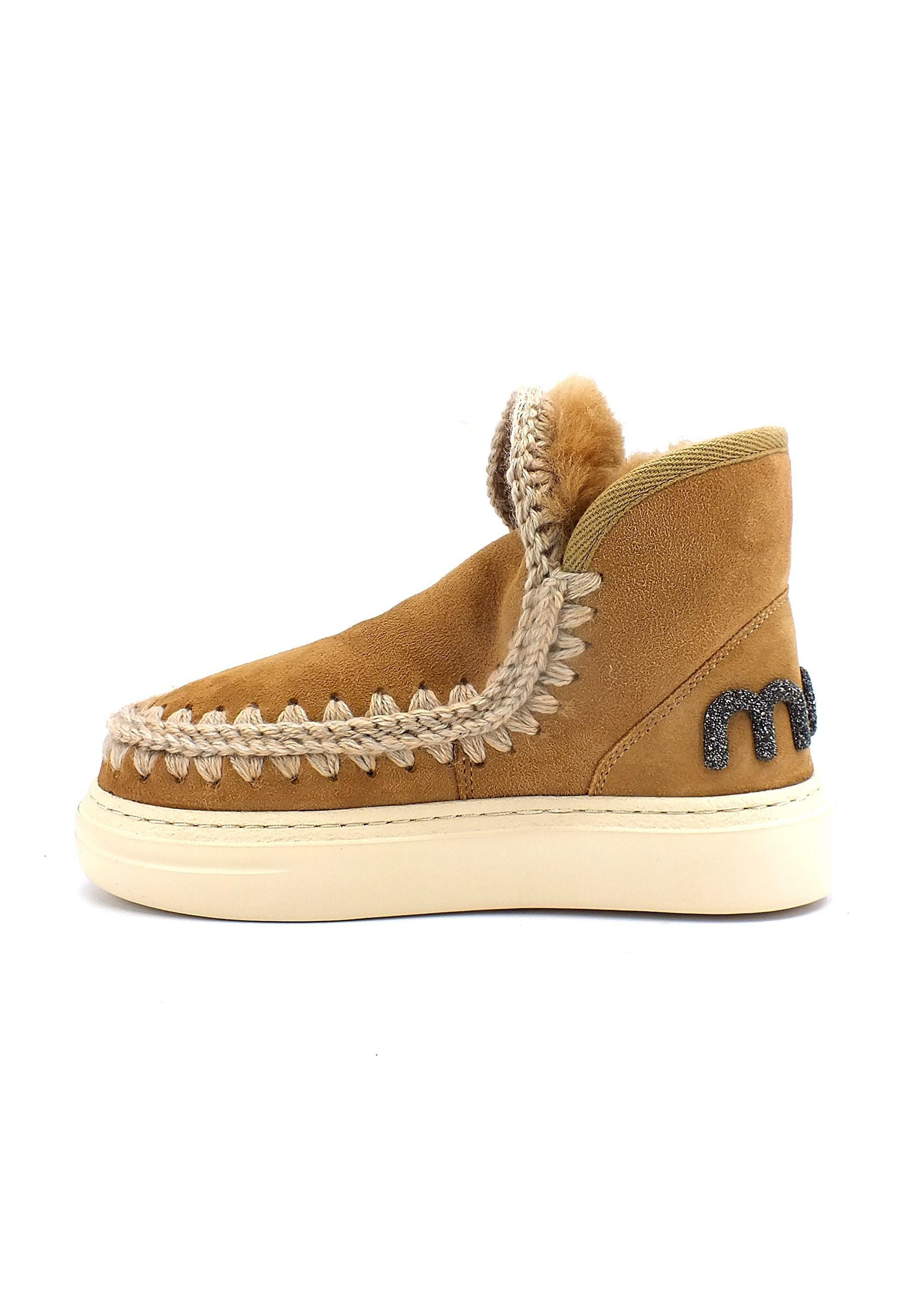 MOU Eskimo Bold Glitter Stivaletto Pelo Donna Tobacco - Sandrini Calzature e Abbigliamento