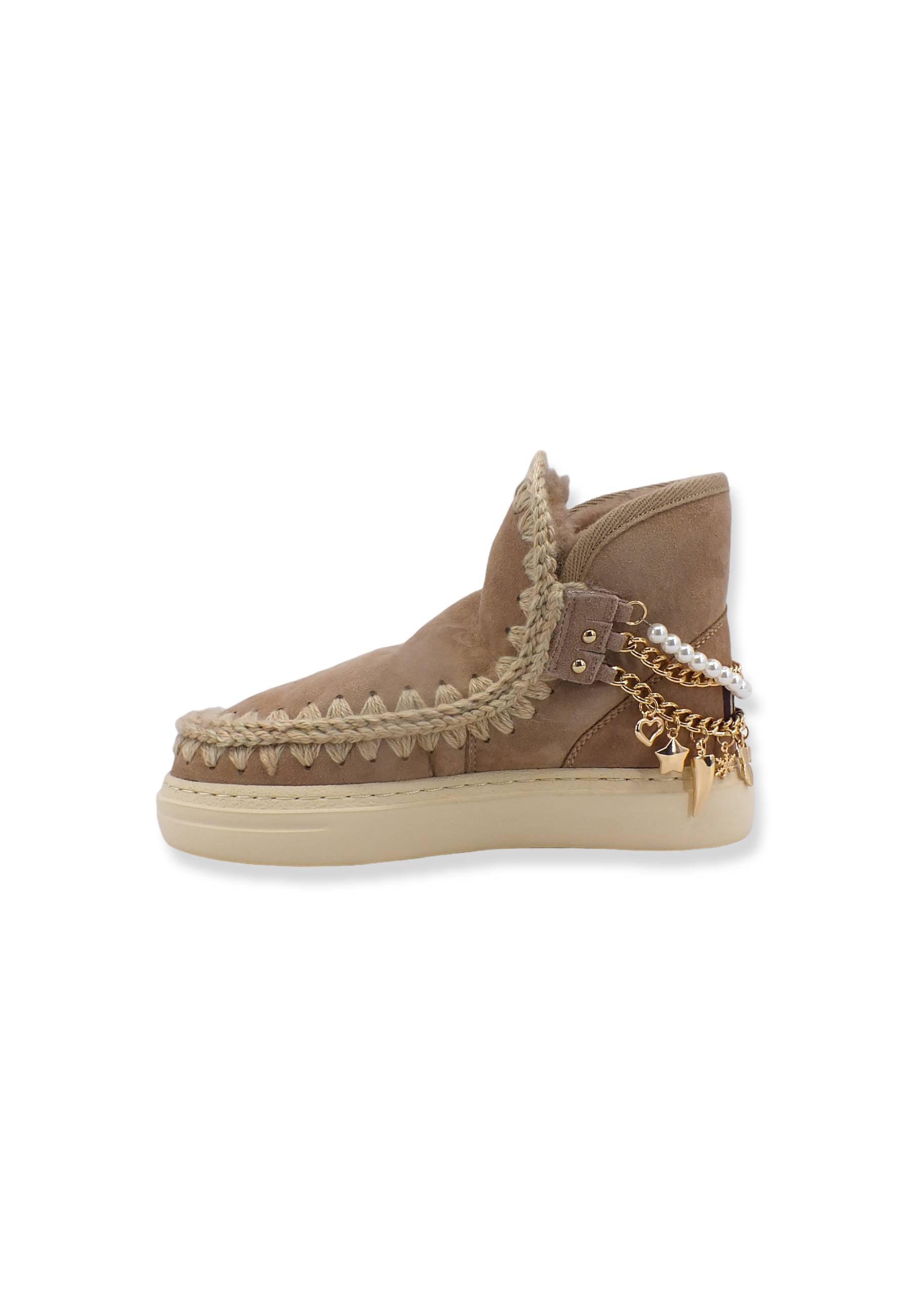 MOU Eskimo Chain&Charm Stivaletto Pelo Beige Caramel - Sandrini Calzature e Abbigliamento