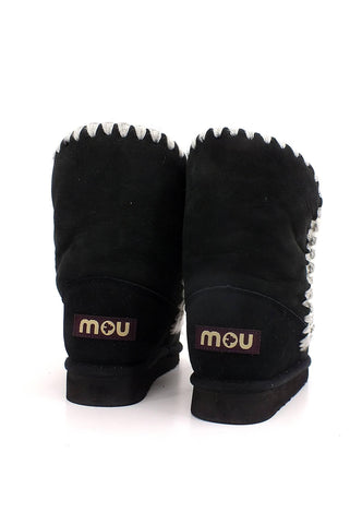 MOU Eskimo Overstitching Stivaletto Pelo Donna Black - Sandrini Calzature e Abbigliamento