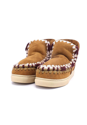 MOU Eskimo Overstitching Stivaletto Pelo Donna Cognac - Sandrini Calzature e Abbigliamento