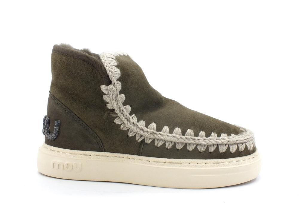 MOU Eskimo Sneaker Bold Glitter Logo Moos Green MU.FW411001A - Sandrini Calzature e Abbigliamento