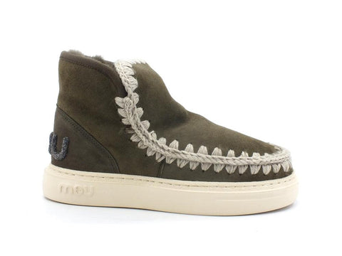 MOU Eskimo Sneaker Bold Glitter Logo Moos Green MU.FW411001A - Sandrini Calzature e Abbigliamento