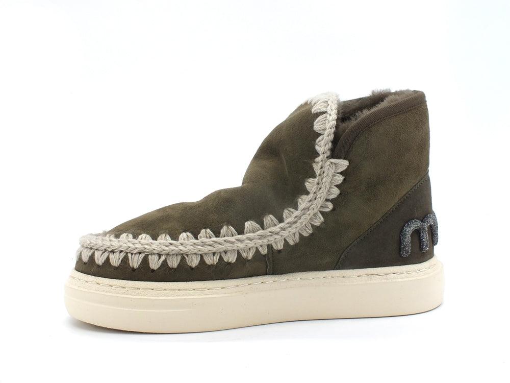 MOU Eskimo Sneaker Bold Glitter Logo Moos Green MU.FW411001A - Sandrini Calzature e Abbigliamento