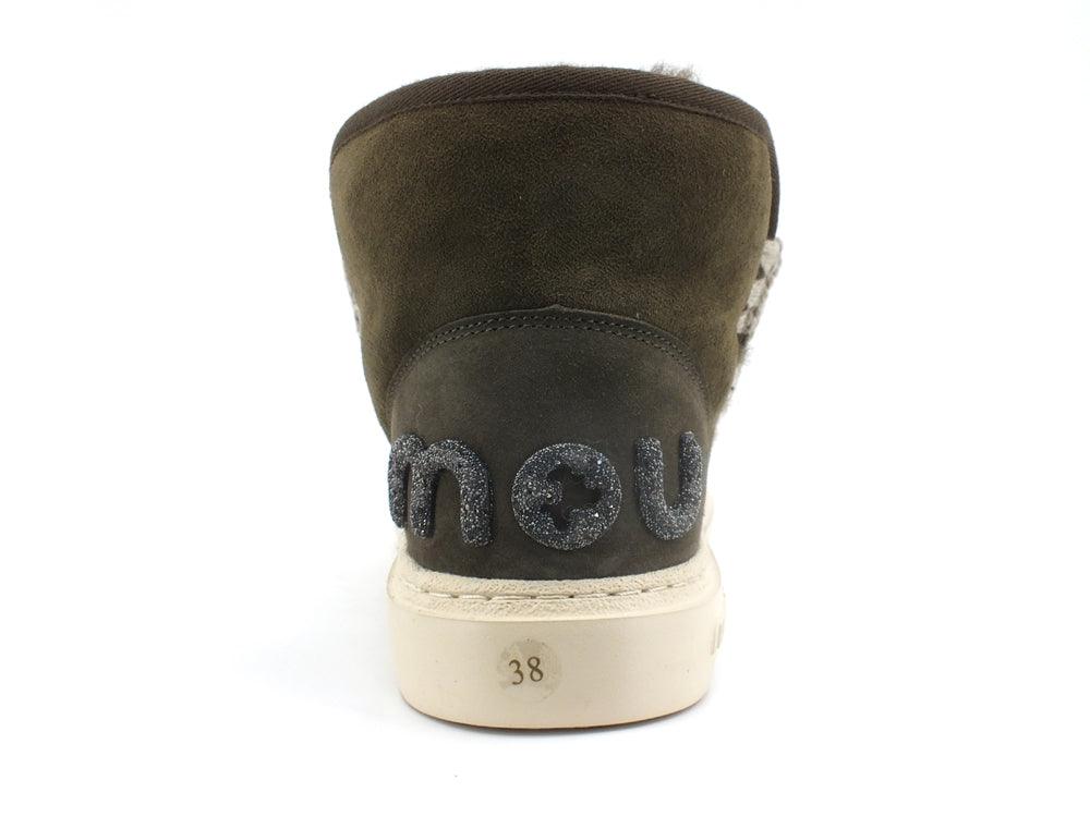 MOU Eskimo Sneaker Bold Glitter Logo Moos Green MU.FW411001A - Sandrini Calzature e Abbigliamento