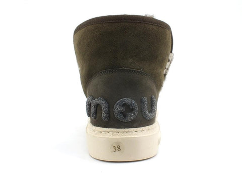 MOU Eskimo Sneaker Bold Glitter Logo Moos Green MU.FW411001A - Sandrini Calzature e Abbigliamento